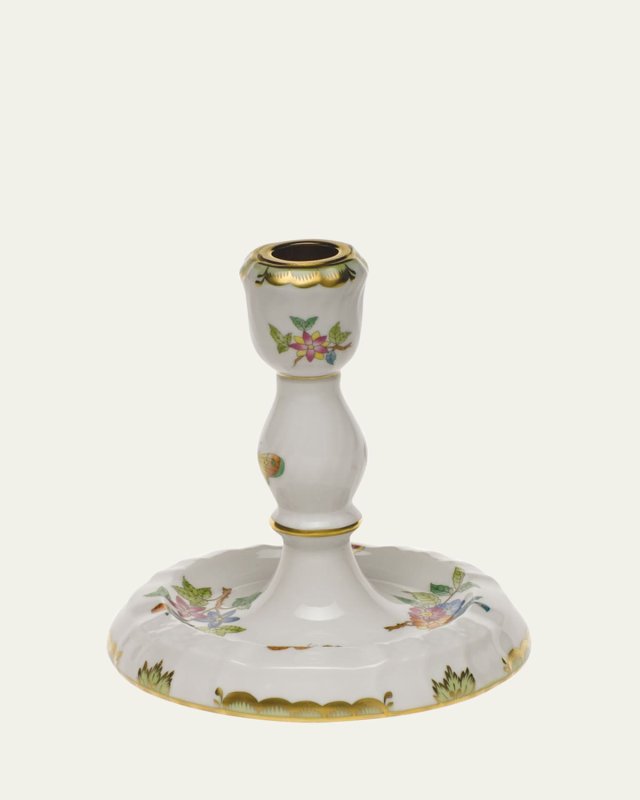 Queen Victoria Green Single Candlestick Holder